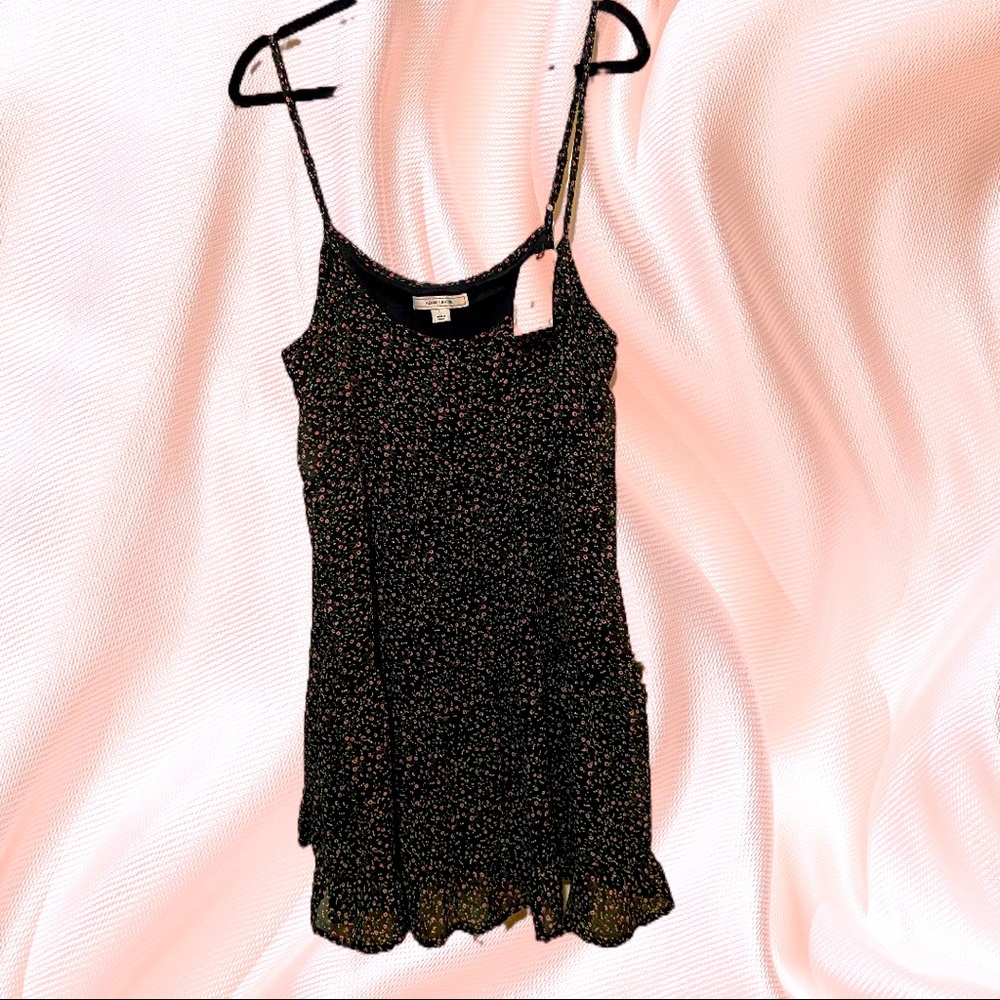 NWT Sz L Adam Levine blk spag straps babydoll dress